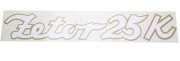 Schild für Zetor 25 K - weiß - Goldkontur